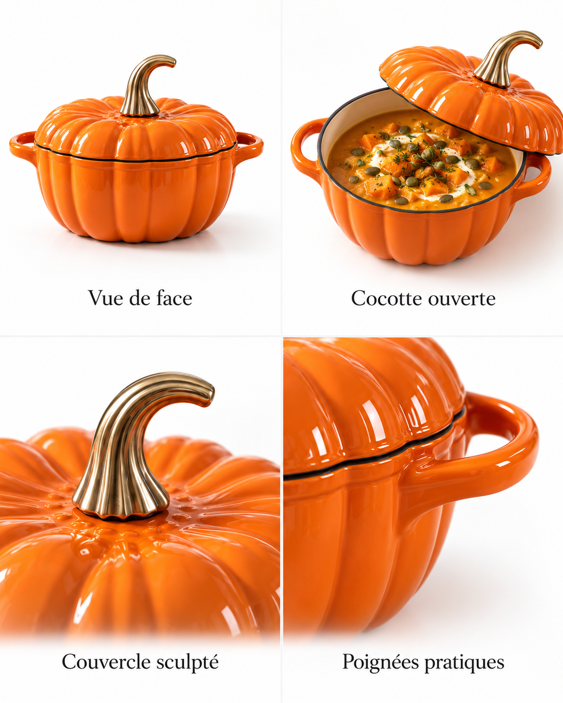Cocotte Citrouille Orange 2.2L