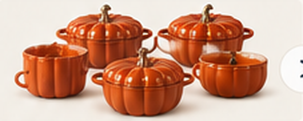 Set Citrouille Orange Maison Marlie — vue studio